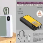 [10K mAh] ZapX 10 Mini – Fast 22.5 W Charge + Built‑in Cables (Dual USB In/Out)