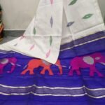 [Top Pick 2025] Handloom Cotton Silk Saree with HATI Buti – 100% Handmade Elegance