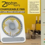 [3-Speed Rechargeable Fan] Zephyr BreezeMax – Stay Cool Anywhere!