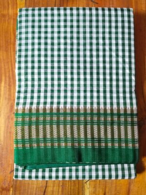 Ilkal Mercerized Cotton Green Saree with Tope Pallu