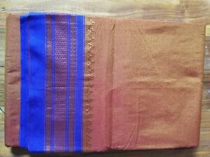 Ilkal Mercerized Cotton Plain Orange Saree with Tope Pallu