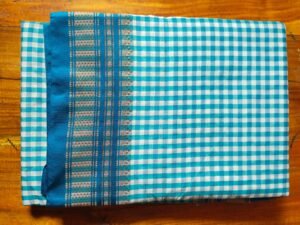 Ilkal Mercerized Cotton Blue Saree with Tope Pallu