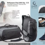 [2025 Edition] 3-in-1 Multipurpose Sling Duffle Bag – Convertible to Backpack with Dual Tone Finish