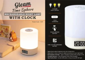 Rechargeable Night Lamp with Clock