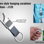 [3-Function Premium] 3 in 1 Hanging Carabiner Keychain with Opener – Gunmetal Finish