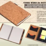 [Eco-Chic 1-Piece Set] Cork Wiro Notebook with Document Holder – Stylish & Functional