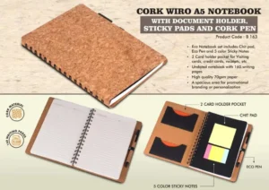 Cork Wiro Notebook with Document Holder