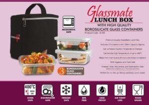 GlassMate lunch box borosilicate glass containers