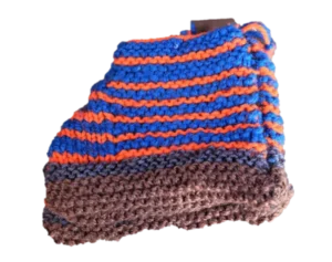 Hand knitted baby woolen booties blue 0-24 months