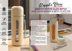 Grooved Texture Glass Bottle with Metal Cap