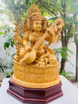 Saraswati statue Shivani wood