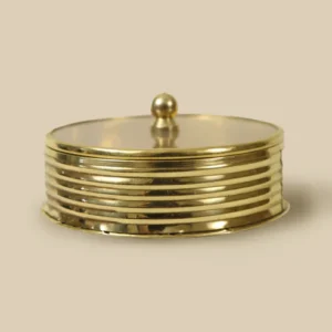 Brass and Acrylic Kumkum Box Transparent Lid