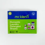 Mr. Klenz Domestic Laundry Detergent Sheets [Pack of 30] – Instant Dissolving, Stain Removing, Plastic-Free Pre-Measured Sheets for Hot & Cold Wash